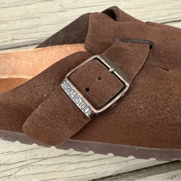 Birkenstock Boston Soft Footbed Clogs Slip On Shoes in Mocha Brown Suede size 37 - Picture 11 of 15